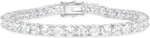 Solid 925 Sterling Silver 7 Inch Tennis Bracelet Cubic Zirconia Rhodium Plated for Women BB4316-7