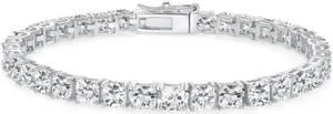 Solid 925 Sterling Silver 7 Inch Tennis Bracelet 3mm Cubic Zirconia Rhodium Plated for Women TENNIS-3MM-7