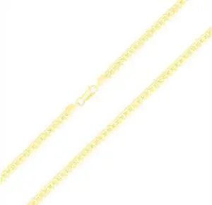 Solid 925 Sterling Silver 14K Gold plated Miami Cuban Link Chain Necklace 2mm, 20 in Italy, Unisex