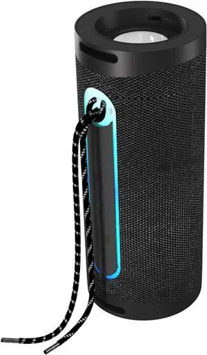 IQ Sound SC-2340BT Portable Bluetooth Speaker LED Flashlight, TWS, FM Radio for Outdoor, Home Black