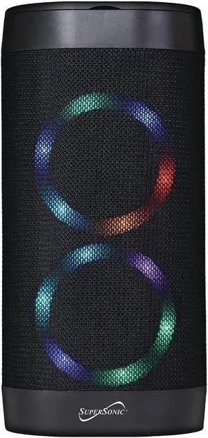 Supersonic SC-2332BT Soundlight Bluetooth Speaker, Stream from Any Device, USB/SD Playback, FM Radio, Vibrant Ring Light