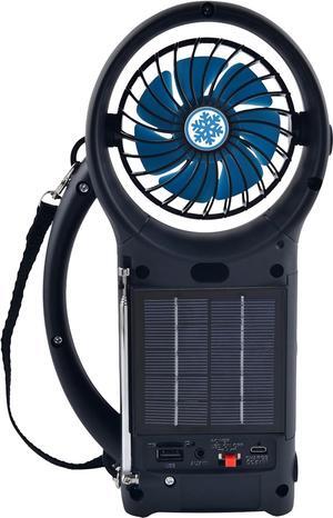 Supersonic SC-1073ERF Solar Power Bluetooth Speaker with FM Radio, LED Torch Light and Fan USB/SD Input, FM Radio, 3 Win