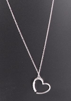 0.925 Sterling Silver Heart Necklace with Sparkling Cubic Zirconia Hypoallergenic, Anti-Tarnish, Gift-Ready