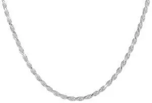 Solid 925 Sterling Silver 7" Diamond Cut Rope Chain Bracelet  2.5MM, Made in Italy, for Women & Men