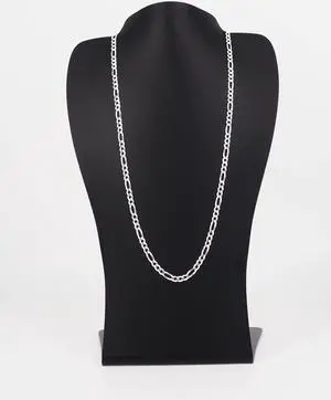 Solid 925 Sterling Silver 5mm Flat Figaro Link Chain Necklace 18 Italy, All Ages Unisex, MST