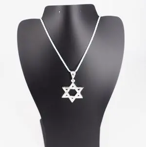 925 Sterling Silver Star of David Nugget Pendant Necklace  Unisex, All Ages, Made in Italy MST