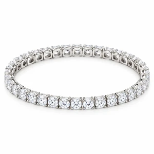 Solid 925 Sterling Silver 6.5 Tennis Bracelet 3mm Cubic Zirconia Rhodium Plated for Women Italy Solid 925 Sterling Silver 6.5 Tennis Bracelet 3mm Cubic Zirconia Rhodium Plated for Women Italy