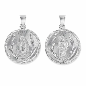 MST 925 Sterling Silver Virgin Mary Virgen de Guadalupe San Judas Saint Jude Double Sided Pendant Large, Unisex, All Ages MST 925 Sterling Silver Virgin Mary Virgen de Guadalupe San Judas Saint Jude Double Sided Pendant Large, Unisex, All Ages