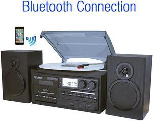 Boytone BT-28SPB, Bluetooth Classic Style Record Player Turntable with AM/FM Radio, Cassette Player, CD Player, 2 Separa
