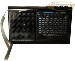 Supersonic SC-1080BT- BLK 9-Band Rechargeable Bluetooth Radio with USB/SD Card Input (Black)