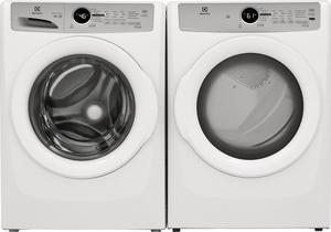 Electrolux White Side By Side Front Load Laundry Pair with ELFW7337AW 27" Washer and ELFE7337AW 27" Electric Dryer