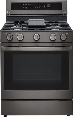 LG LRGL5825D 30 Inch Smart Freestanding All Gas Range with Natural Gas, 5 Sealed Burners, Griddle, Wi-Fi Enabled,