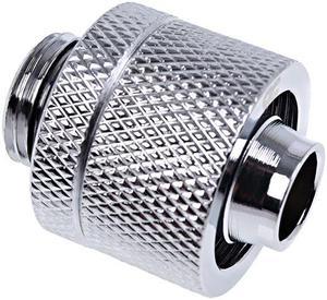 Alphacool Eiszapfen G1/4" to 10mm ID, 16mm OD Compression Fitting for Soft Tubing, Chrome