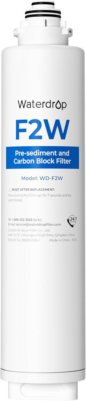Waterdrop X12 Alkaline Mineral PH+ Reverse Osmosis System – 1200 GPD, Fast Flow RO, Refurbished, White