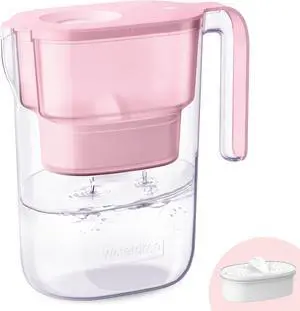 Waterdrop PT-05P Water Filter Pitcher, 7-Cup Capacity, NSF Certified, Pink, 5X Longer Filter Life, Up to 200 Gallons, for Fridge, Countertop, and Gift Giving Waterdrop PT-05P Water Filter Pitcher, 7-Cup Capacity, NSF Certified, Pink, 5X Longer Filter Life, Up to 200 Gallons, for Fridge, Countertop, and Gift Giving