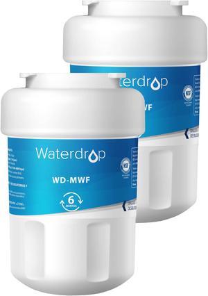 2 Pack Waterdrop MWF Replacement for GE® MWF SmartWater, MWFA, MWFP, GWF, GWFA, Kenmore 9991,46-9991, 469991 Refrigerator Water Filter, Package may vary