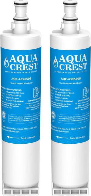 2 Pack AQUACREST 4396508 Replacement for Whirlpool 4396508, 4396510, PUR W10186668 Refrigerator Water Filter, package may vary