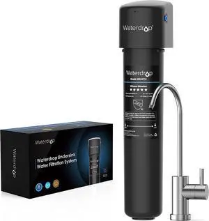 Waterdrop 15UB Under Sink Water Filter System, 16K High Capacity Drinking Water Filtration System, with Dedicated Brushed Nickel Faucet, Reduce Lead, Chlorine, Bad Taste & Odor