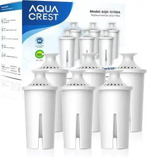 AQUA CREST CF06A Replacement for Brita® Filter, Brita® Water Pitchers and Dispensers, Classic OB03, Mavea® 107007, and More, NSF Certified Pitcher Water Filter, 1 Year Filter Supply, 6 Pack AQUA CREST CF06A Replacement for Brita® Filter, Brita® Water Pitchers and Dispensers, Classic OB03, Mavea® 107007, and More, NSF Certified Pitcher Water Filter, 1 Year Filter Supply, 6 Pack
