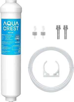 AQUA CREST INL 5 Years Inline Water Filter for Ice Maker with 1/4-Inch Direct Connect Fittings, Idea for Ice Maker, Refrigerator, RV, Inline Refrigerator Water Filter Reduces Chlorine, Taste& Odor AQUA CREST INL 5 Years Inline Water Filter for Ice Maker with 1/4-Inch Direct Connect Fittings, Idea for Ice Maker, Refrigerator, RV, Inline Refrigerator Water Filter Reduces Chlorine, Taste& Odor