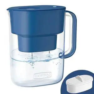 Waterdrop PT-07C Water Filter Pitcher, 10-Cup, NSF Certified, Classic Blue,200-Gallon Long-Life Filter, Improves Coffee & Tea Taste, Reduces PFOA/PFOS and Chlorine Waterdrop PT-07C Water Filter Pitcher, 10-Cup, NSF Certified, Classic Blue,200-Gallon Long-Life Filter, Improves Coffee & Tea Taste, Reduces PFOA/PFOS and Chlorine