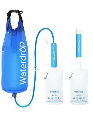 Waterdrop Gravity Water Filter Straw, Camping Water Filter, 0.1 Micron, Survival Water Purifier for Hiking, Backpacking & Emergency Preparedness, Multi-Stage Filter with 1.5 Gallon Bag, 2 Pack Waterdrop Gravity Water Filter Straw, Camping Water Filter, 0.1 Micron, Survival Water Purifier for Hiking, Backpacking & Emergency Preparedness, Multi-Stage Filter with 1.5 Gallon Bag, 2 Pack