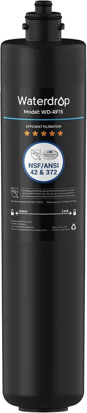 Waterdrop RF15 Water Filter Replacement for Waterdrop 15UA/15UB/15UC, Reduces PFOA/PFOS, PFAS, Lead, Chlorine, Bad Taste & Odor, Under Sink Water Waterdrop RF15 Water Filter Replacement for Waterdrop 15UA/15UB/15UC, Reduces PFOA/PFOS, PFAS, Lead, Chlorine, Bad Taste & Odor, Under Sink Water