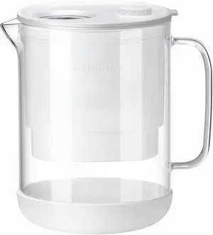 Waterdrop PT-72W Glass Water Filter Pitcher, 7-Cup, Eco-Friendly, White, NSF/ANSI 53, 42 & 372 Certified Filter, Reduces PFOA/PFOS, Chlorine, Cadmium, Copper & Mercury Waterdrop PT-72W Glass Water Filter Pitcher, 7-Cup, Eco-Friendly, White, NSF/ANSI 53, 42 & 372 Certified Filter, Reduces PFOA/PFOS, Chlorine, Cadmium, Copper & Mercury