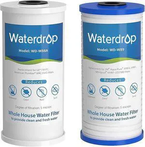 Waterdrop WF10PG Whole House Water Filter for WHF21-PG 10 x 4.5 System, Replacement for GE® FXHTC, GXWH40L, 3M® Aqua-Pure AP810, Culligan® RFC-BBSA Waterdrop WF10PG Whole House Water Filter for WHF21-PG 10 x 4.5 System, Replacement for GE® FXHTC, GXWH40L, 3M® Aqua-Pure AP810, Culligan® RFC-BBSA