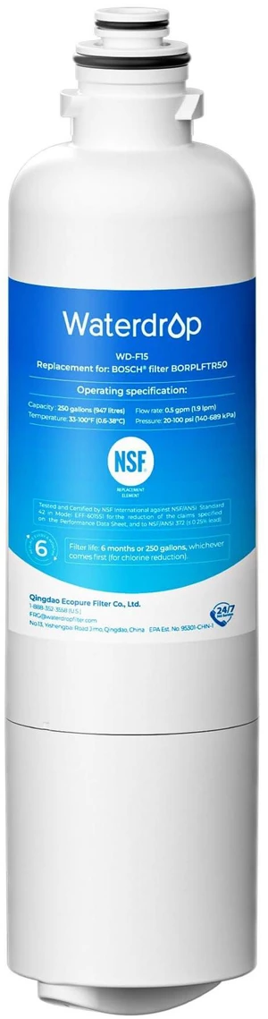 Waterdrop 11032531 Water Filter Replacement for Bosch® BORPLFTR50,Replacement for Bosch®, Thermador® Refrigerator Water Filter models,BORPLFTR50, BORPLFTR55, 11025825, 12033030 Waterdrop 11032531 Water Filter Replacement for Bosch® BORPLFTR50,Replacement for Bosch®, Thermador® Refrigerator Water Filter models,BORPLFTR50, BORPLFTR55, 11025825, 12033030