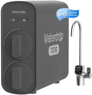 Waterdrop G5P700A Alkaline Mineral Reverse Osmosis Water Filter, 700 GPD, NSF/ANSI 58 & 372 Certified, 8-Stage RO Water Filtration System, 2:1 Pure to Drain Waterdrop G5P700A Alkaline Mineral Reverse Osmosis Water Filter, 700 GPD, NSF/ANSI 58 & 372 Certified, 8-Stage RO Water Filtration System, 2:1 Pure to Drain