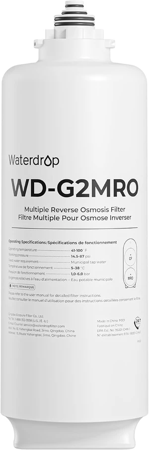 Waterdrop WD-G2MRO Reverse Osmosis Membrane Composite Filter, 2-year Lifetime, Replacement for WD-G2-B, WD-G2-W Reverse Osmosis System Waterdrop WD-G2MRO Reverse Osmosis Membrane Composite Filter, 2-year Lifetime, Replacement for WD-G2-B, WD-G2-W Reverse Osmosis System