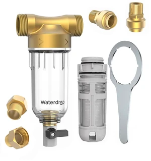 Waterdrop RPFK Spin Down Sediment Filter, 40-50 Micron, BPA Free, Backwash Whole House Water Filter System for Well Water, 1" MNPT + 3/4" FNPT + 3/4" MNPT, Traps Sand Waterdrop RPFK Spin Down Sediment Filter, 40-50 Micron, BPA Free, Backwash Whole House Water Filter System for Well Water, 1" MNPT + 3/4" FNPT + 3/4" MNPT, Traps Sand