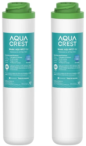 AQUA CREST FQK2J Water Filter Replacement for GE FQK2J, FQK1K, 2 Pack, Compatible with GE GXK255TBN, NSF/ANSI 42 372 Certified, 1350 Gallons Dual Flow Drinking Water Replacement Filters AQUA CREST FQK2J Water Filter Replacement for GE FQK2J, FQK1K, 2 Pack, Compatible with GE GXK255TBN, NSF/ANSI 42 372 Certified, 1350 Gallons Dual Flow Drinking Water Replacement Filters