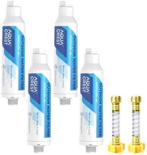AQUA CREST Hard Water Filter for Hose Car Wash, Reduces Hard Water Spots,Designed for Car Washing, Window & Yard Cleaning, Softens Water, with 2 Flexible Hose Protectors, 4 Pack AQUA CREST Hard Water Filter for Hose Car Wash, Reduces Hard Water Spots,Designed for Car Washing, Window & Yard Cleaning, Softens Water, with 2 Flexible Hose Protectors, 4 Pack