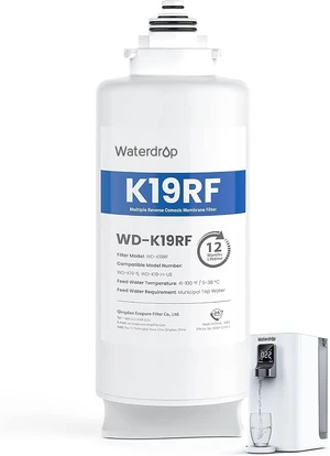 Waterdrop K19RF Replacement for K19-S and K19-H System, 12-Month Lifetime, 6 Stage Filtration, Long Filter Lifespan, Easy and Quick Filter Replacement, Countertop Reverse Osmosis Filter Waterdrop K19RF Replacement for K19-S and K19-H System, 12-Month Lifetime, 6 Stage Filtration, Long Filter Lifespan, Easy and Quick Filter Replacement, Countertop Reverse Osmosis Filter