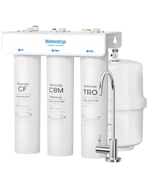 Waterdrop T3-T Remineralization Reverse Osmosis System, 220 GPD Faster Flow,No Power Needed, 7-Stage Filtration RO Water Filter, SGS Tested referred to NSF/ANSI 58, 2:1 Pure to Drain, Easy Installatio Waterdrop T3-T Remineralization Reverse Osmosis System, 220 GPD Faster Flow,No Power Needed, 7-Stage Filtration RO Water Filter, SGS Tested referred to NSF/ANSI 58, 2:1 Pure to Drain, Easy Installatio