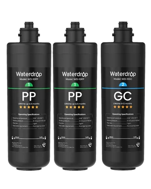 Waterdrop 2PPGC Replacement Water Filter for TSA & TSB & TSA-UF & TSB-ALK, Replacement for Waterdrop TSB-UF & TSB-CM & TSB-PF 3-stage Under Sink Water Filter System, 3-Pack (2 x 10PP, 1 x 10GC) Waterdrop 2PPGC Replacement Water Filter for TSA & TSB & TSA-UF & TSB-ALK, Replacement for Waterdrop TSB-UF & TSB-CM & TSB-PF 3-stage Under Sink Water Filter System, 3-Pack (2 x 10PP, 1 x 10GC)