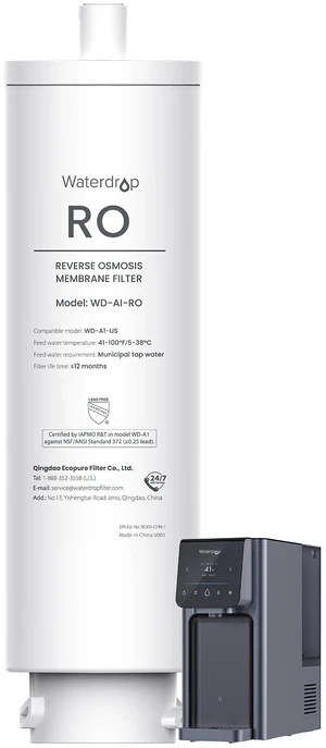 Waterdrop A1-RO Filter, Replacement for A1 RO System, 12-month Lifetime,Countertop Reverse Osmosis Filter, Enhanced Filtration, Long Filter Lifespan, Easy and Quick Filter Replacement Waterdrop A1-RO Filter, Replacement for A1 RO System, 12-month Lifetime,Countertop Reverse Osmosis Filter, Enhanced Filtration, Long Filter Lifespan, Easy and Quick Filter Replacement