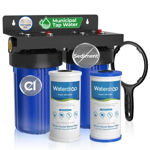 Waterdrop WHF21-PG 2-Stage Whole House Water Filter System, 5 Micron,Highly Reduces Lead, Chlorine, Odor and Taste, 5-Stage Filtration, with Carbon Filter and Sediment Filter, 1" Inlet/Outlet Waterdrop WHF21-PG 2-Stage Whole House Water Filter System, 5 Micron,Highly Reduces Lead, Chlorine, Odor and Taste, 5-Stage Filtration, with Carbon Filter and Sediment Filter, 1" Inlet/Outlet