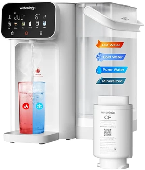Waterdrop CT01 Countertop Water Filter System, Hot and Cold Water Dispenser, 6-Stage Filtration, Zero Wastewater, 5 Temperature, Instant Hot and Cold Water, Touchscreen Control, No Plumbing Required Waterdrop CT01 Countertop Water Filter System, Hot and Cold Water Dispenser, 6-Stage Filtration, Zero Wastewater, 5 Temperature, Instant Hot and Cold Water, Touchscreen Control, No Plumbing Required
