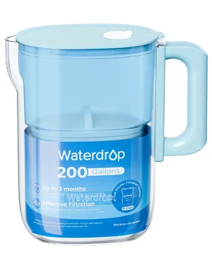 Waterdrop PT-12B-H Small 6-Cup Water Filter Pitcher for Mini Fridge, Blue Waterdrop PT-12B-H Small 6-Cup Water Filter Pitcher for Mini Fridge, Blue