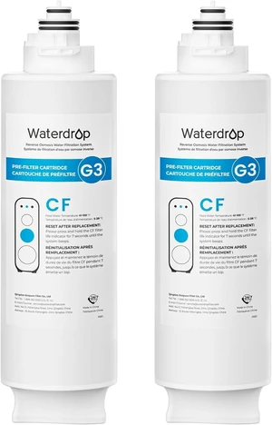 Waterdrop G3-2CF Filter, Replacement for G3-W & G3P600 & G3P800 RO System,NSF/ANSI 372 Certified, Easy Installation, No Tools Required, Pack of 2 G3-N1CF, 6-Month Lifetime Each Waterdrop G3-2CF Filter, Replacement for G3-W & G3P600 & G3P800 RO System,NSF/ANSI 372 Certified, Easy Installation, No Tools Required, Pack of 2 G3-N1CF, 6-Month Lifetime Each