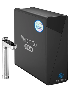 Waterdrop X16 Reverse Osmosis System Alkaline Mineral 1600GPD Silver Faucet Waterdrop X16 Reverse Osmosis System Alkaline Mineral 1600GPD Silver Faucet