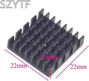 Heat sink 22*22*10MM (black slotted) high-quality radiator heat sink