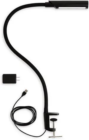 UberLight Flex 3200TL Task Light  LED Portable Desk with Clamp, USB Connection, 26.5 Flexible Gooseneck, 270° Rotational Head, 9 Settings, and up to 60,000 Hours of Use (Black) by DT