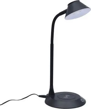 DAC Desk Lamp Wireless Charger for iPhone 11, X, 8, Galaxy S20, S10, S9, S8, S7 and All Qi-Enabled Devices - 3 Brightness Levels - Flexible Gooseneck LED Lamp - Desk Light for Office Black DAC Desk Lamp Wireless Charger for iPhone 11, X, 8, Galaxy S20, S10, S9, S8, S7 and All Qi-Enabled Devices - 3 Brightness Levels - Flexible Gooseneck LED Lamp - Desk Light for Office Black