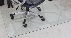 36 X 48-Inch Tempered Glass Chair Mat for Carpet and Hard Floors, Rounded Corners, Smooth Polished Edges, 1/4-Inch Thick, Clear Glass (gcm36x48)
