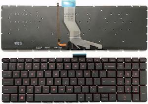 New Red Backlit Keyboard US Black No Frame For HP Omen 15-ax043dx 15-ax205na 15-ax210nr 15-ax243dx 15-ax250wm 15-ax252nr 15-ax253tx 15-ax254tx 15-ax255tx 15-ax256tx Series