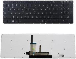 Replacement Backlit Keyboard Without Frame For Toshiba Satellite L55W-C L55W-C5150 L55W-C5256 L55W-C5257 L55W-C5259 L55W-C5278 L55W-C5278D L55W-C5280 L55W-C5352, US Layout Black Color